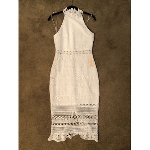 White crochet midi dress